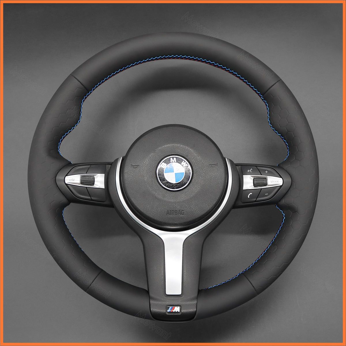 MEWANT Steering Wheel Cover for BMW (M Sport) 1 Series F20 F21 2 Series F45 3 Series F30 4 Series F32 5 Series F10 6 Series F12 2014-2021 in DE Large