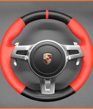 MEWANT Lenkradbezug für Porsche 911 (991)  / Boxster (981) 2009-2016 / Cayman (981) / Cayenne  / Panamera 2013-2016