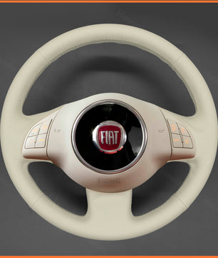 MEWANT Steering Wheel Cover for FIAT 500 2008-2015 500e 2014-2018 500C 2014-2017 DIY Hand Sewing