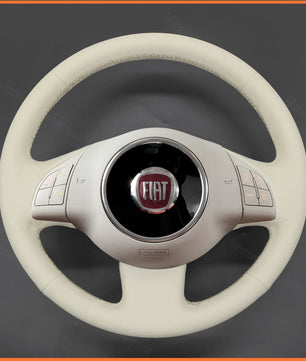 MEWANT Steering Wheel Cover for FIAT 500 2008-2015 500e 2014-2018 500C 2014-2017 DIY Hand Sewing
