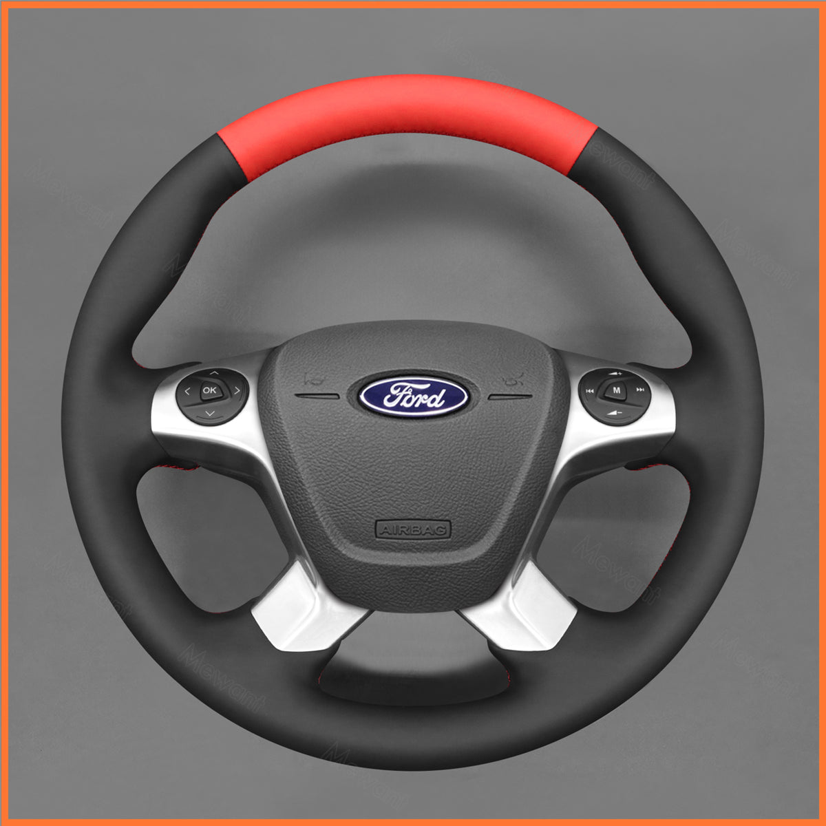 MEWANT steering wheel cover for Ford Tourneo Connect / Grand Tourneo Connect / Tourneo Custom / Transit / Transit Connect / Transit Custom