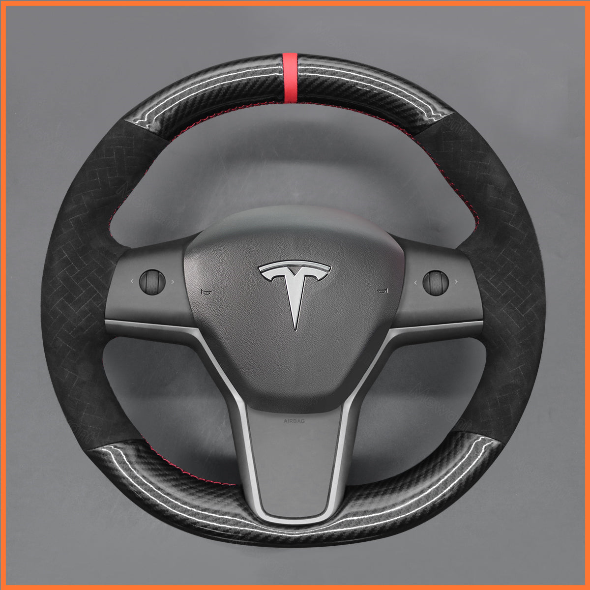 MEWANT Steering Wheel Cover for Tesla Model 3 2019-2023 / Model Y 2021-2023
