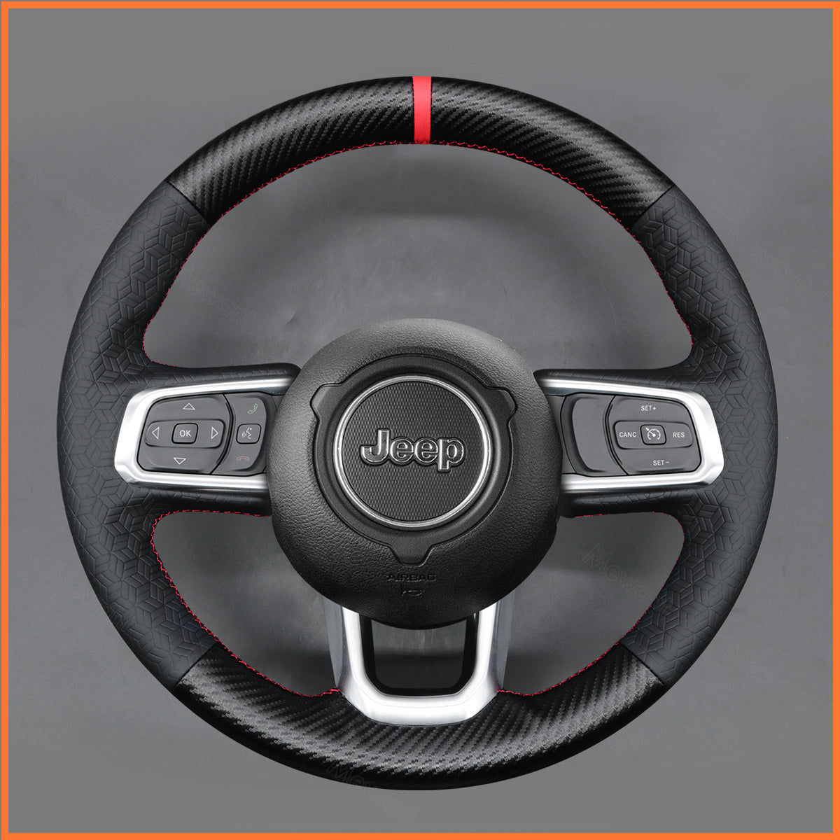 MEWANT Steering Wheel Cover for Jeep Wrangler (JL) 2018-2023 / Gladiator (JT) 2020-2023