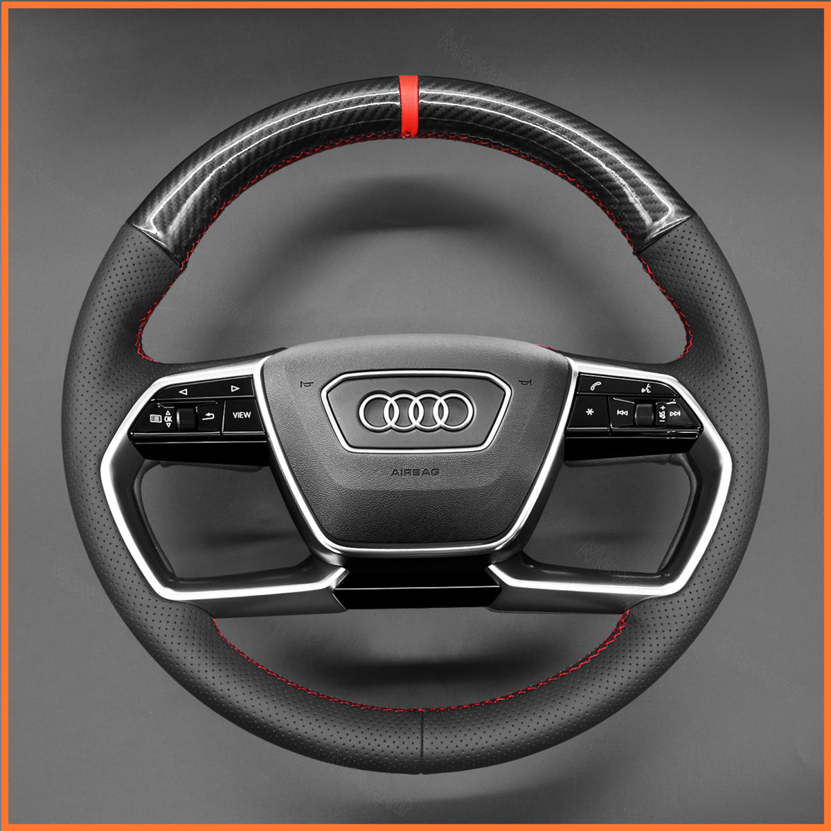 MEWANT Lenkradbezug für Audi A3 A4 A5 S3 S4 S5 RS 3 RS 4 Q2 SQ2 2021-2022 Q8 2018-2022 SQ8 2019-2022 / RS Q8 2019-2022
