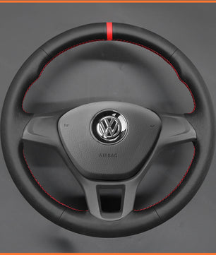 MEWANT Lenkradbezug für Amarok / T6 California / T6 Caravelle / T6 Kombi / T6 Multivan / T6 Transporter per Hand Nähen Lenkradschoner