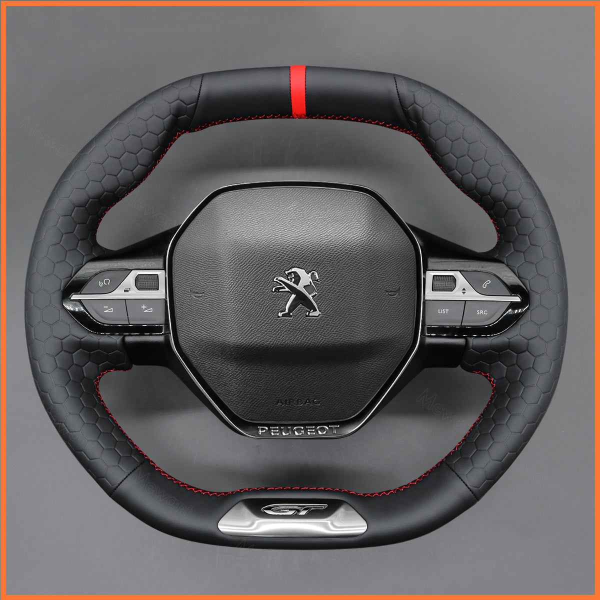 MEWANT Lenkradbezug für Peugeot 208 308 GT 308 SW 2008 GT/GT Line 2020-2022 / 508GT 508SW 5008 / Rifter (GT/GT Line) 2018-2022