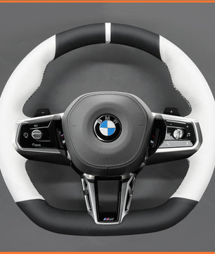 MEWANT Steering Wheel Cover for BMW (M Sport) 5 Series G60 / G61 (Touring) / 7 Series G70 2022-2024 / i5 G60 G61 i7 G70 2022-2024