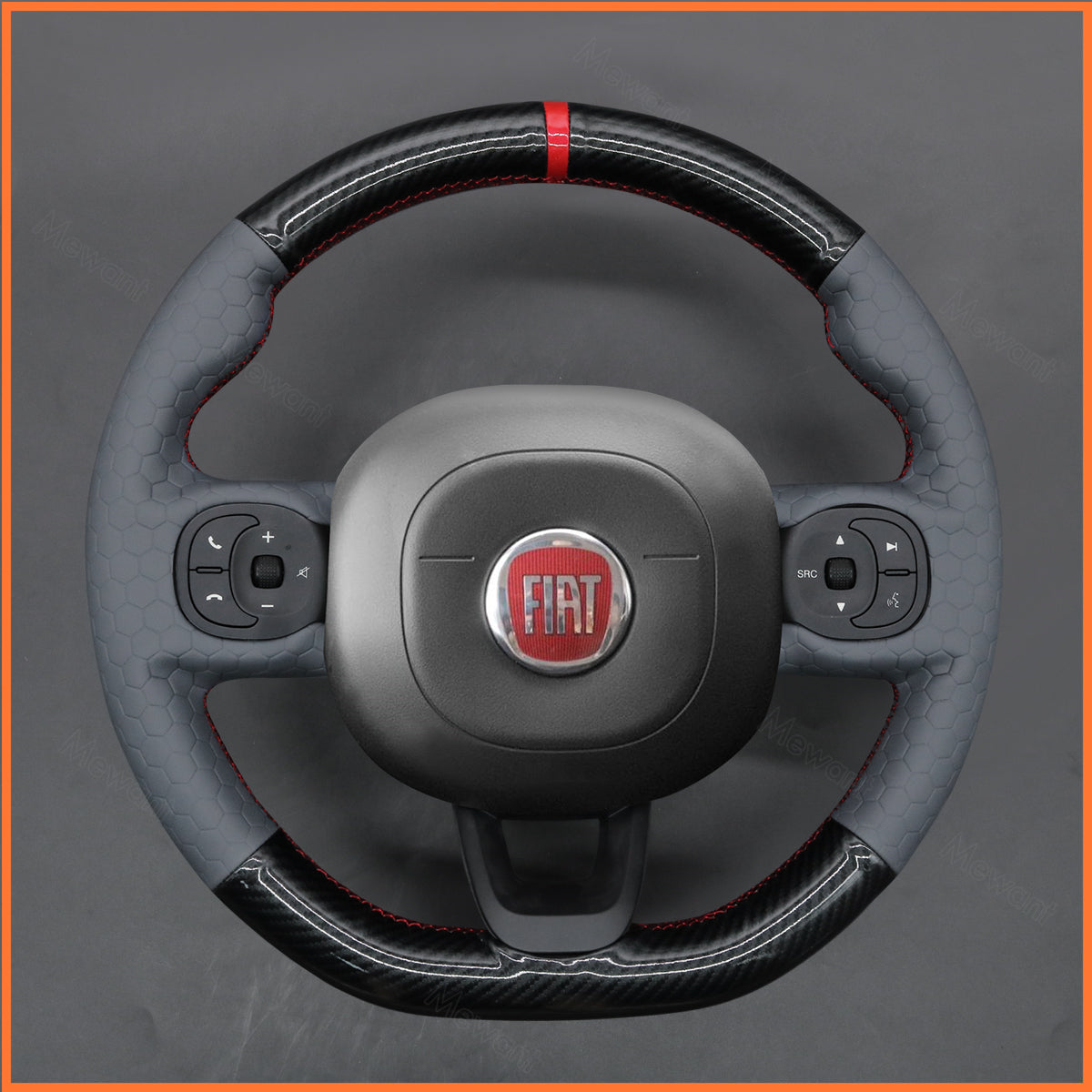 MEWANT Steering Wheel Cover for Fiat Panda 2012-2024