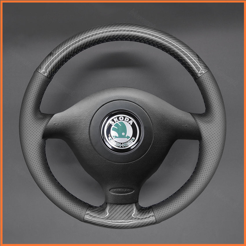 MEWANT steering wheel cover for Skoda Fabia 1 (6Y) 2004-2005 / Golf 4 (IV) 1997-2004 / Passat B5 / Passat Variant / Bora