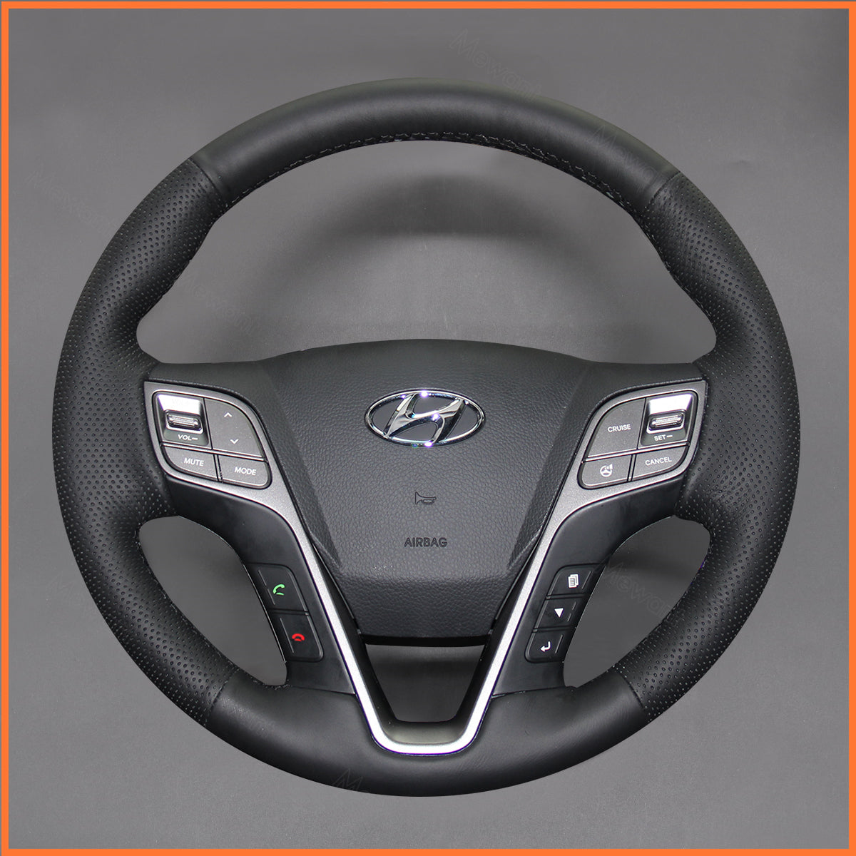 MEWANT Steering Wheel Cover for Hyundai Santa Fe 2012-2018 / Grand Santa Fe 2013-2018 / H350 2015-2019
