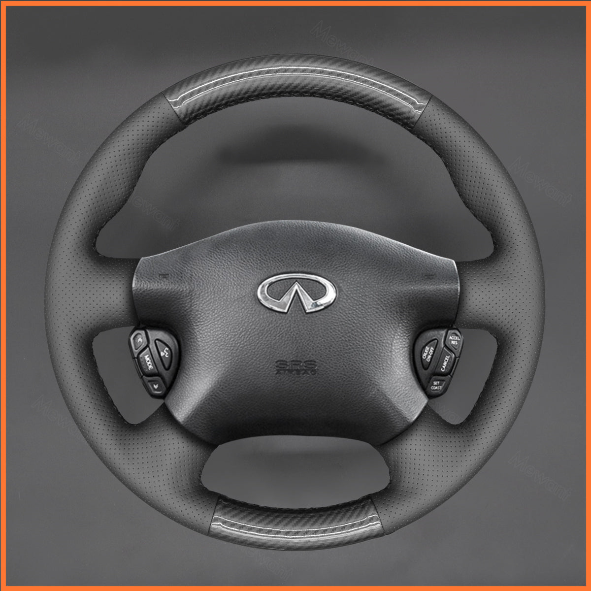 MEWANT Steering Wheel Cover for Nissan Almera (N16) / X-Trail (T30) / Primera (P12) / Terrano / Serena / Sunny 2002-2005 / AD 2003-2008 / Avenir 2003-2005
