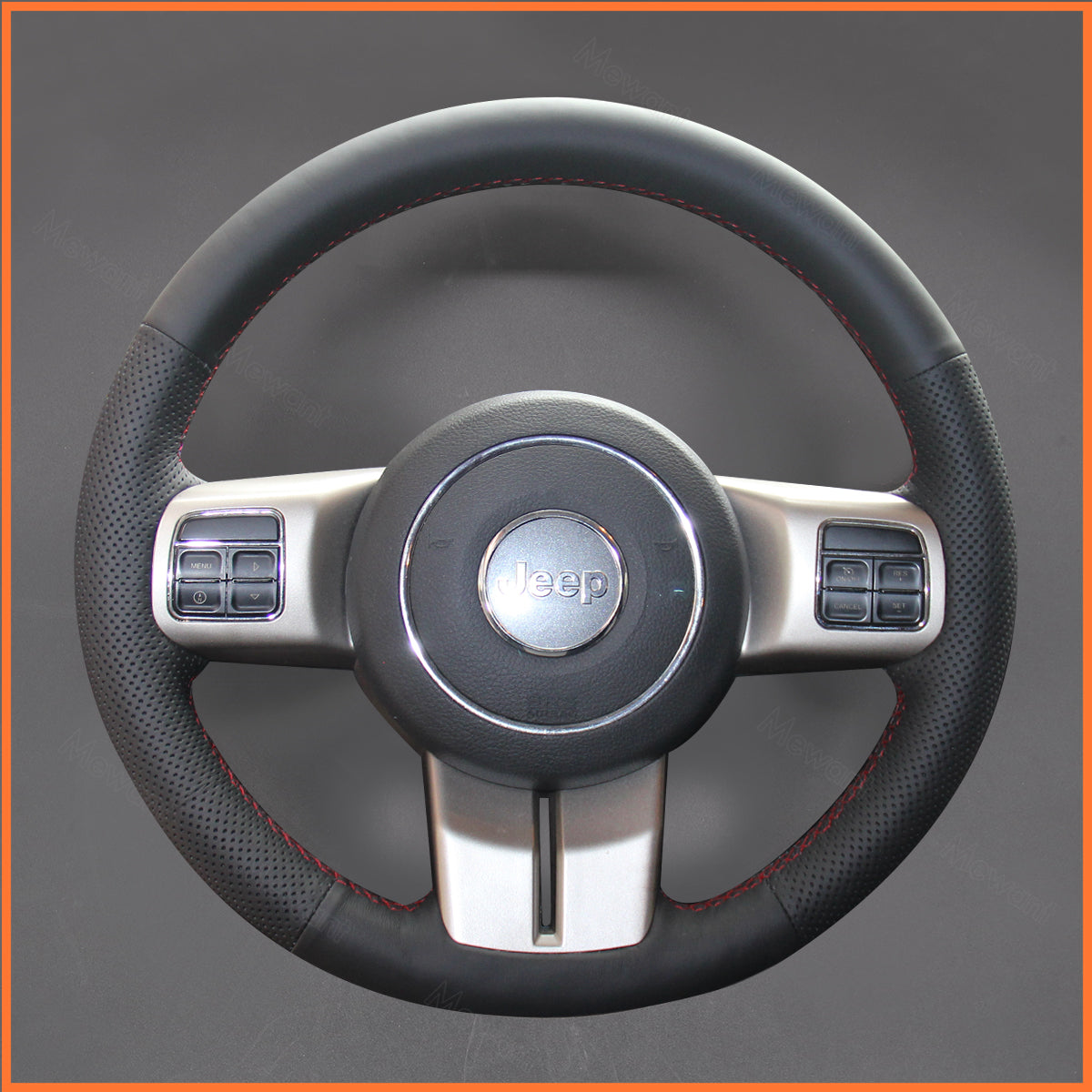 MEWANT steering wheel cover for Jeep Cherokee IV(KK) / Grand Cherokee IV(WK2) / Compass I(MK49) / Patriot / Wrangler (JK)