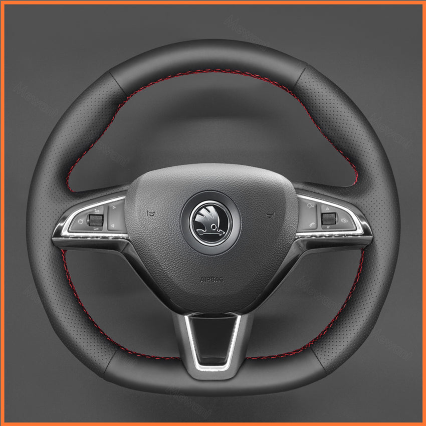 MEWANT steering wheel cover for Skoda Octavia Fabia Kodiaq Citigo Superb Scala 2016-2019