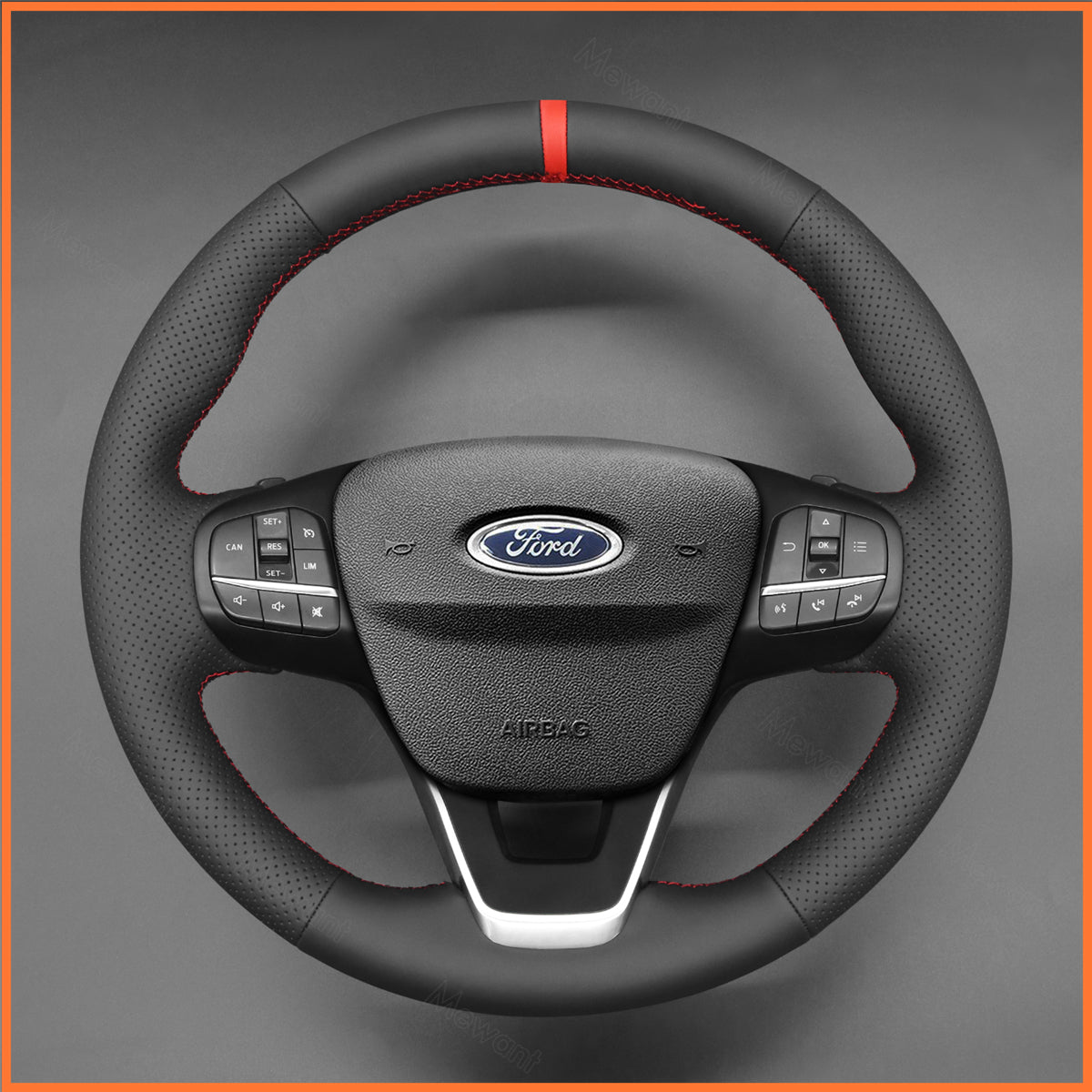 MEWANT Steering Wheel Cover for Ford Focus IV Kuga III Puma Bronco Sport Fiesta VII Maverick Tourneo Courier Tourneo Custom
