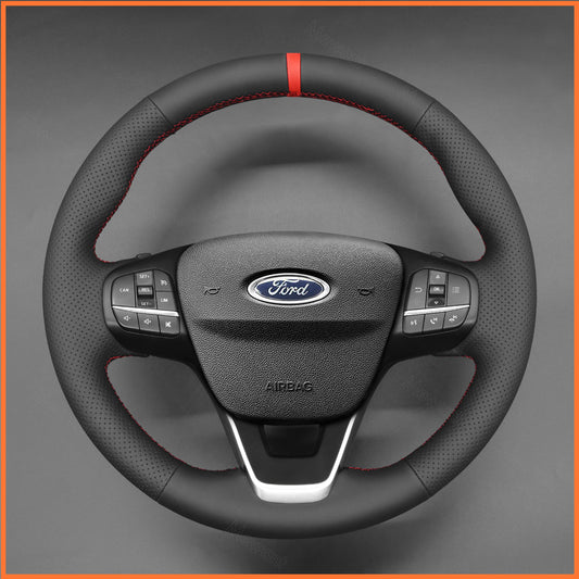 MEWANT Steering Wheel Cover for Ford Focus IV Kuga III Puma Bronco Sport Fiesta VII Maverick Tourneo Courier Tourneo Custom