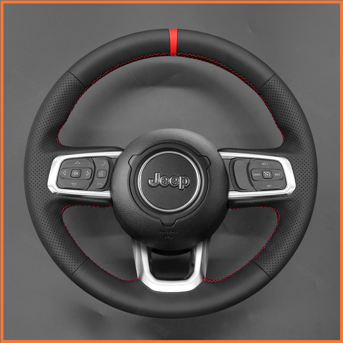 MEWANT Steering Wheel Cover for Jeep Wrangler (JL) 2018-2023 / Gladiator (JT) 2020-2023