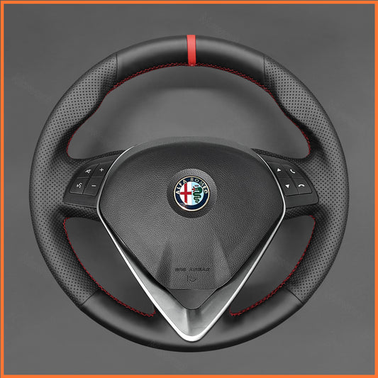 MEWANT Lenkradbezug für Alfa Romeo Giulietta 2014-2021 / MiTo 2014-2019 per Hand Nähen Lenkradschoner