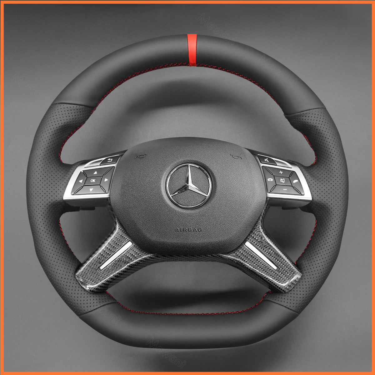 MEWANT steering wheel cover for Benz GL 63 AMG (X166) ML 63 AMG (W166) G 63 AMG (W463 G 65 AMG (W463) G-Class