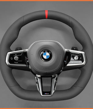 MEWANT Steering Wheel Cover for BMW (M Sport) 5 Series G60 / G61 (Touring) / 7 Series G70 2022-2024 / i5 G60 G61 i7 G70 2022-2024