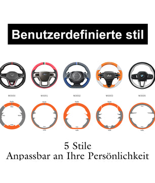 MEWANT Lenkradbezug für Renault Megane 2/ Scenic2 / Kangoo 2 Handstiche Lenkradhülle aus Kunstleder Nähen