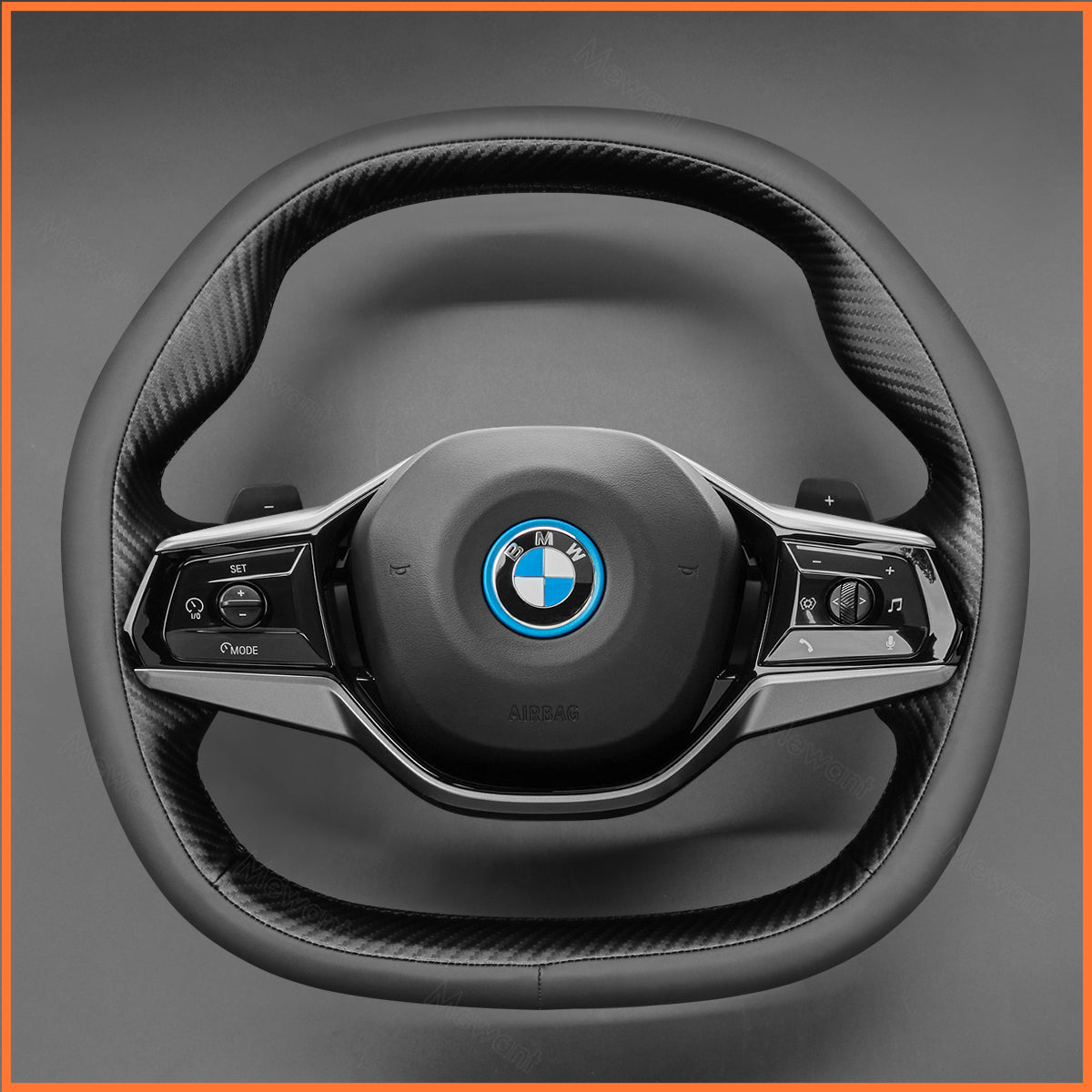 MEWANT Steering Wheel Cover for BMW 5 Series G60 (Sedan) 2023-2024 / G61 (Touring) 2023-2024 / i5 G60 (Sedan) 2023-2024 / G61 (Touring) 2023-2024