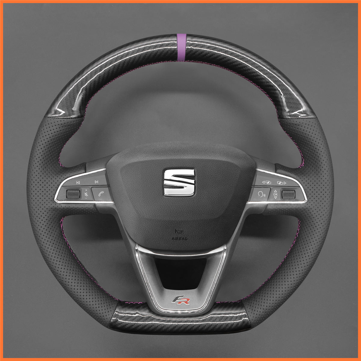 MEWANT Lenkradbezug für Seat Leon 5F FR CUPRA Ibiza 6F FR CUPRA Alhambra FR Line Arona FR Line Ateca FR-Line Toledo FR CUPRA Ateca 2018-2020