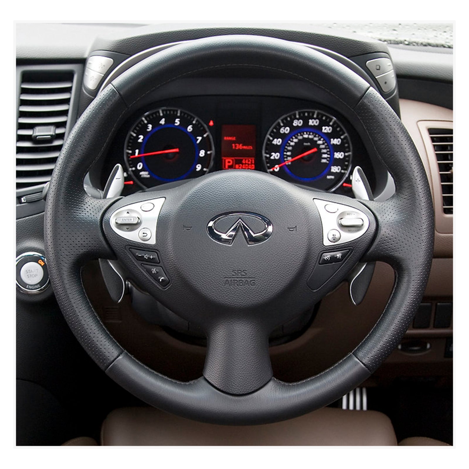 MEWANT Steering Wheel Cover for Infiniti FX FX30d FX35 FX37 FX50 2009-2015 / QX70 2013-2018 / Nissan Juke F15 2010-2019