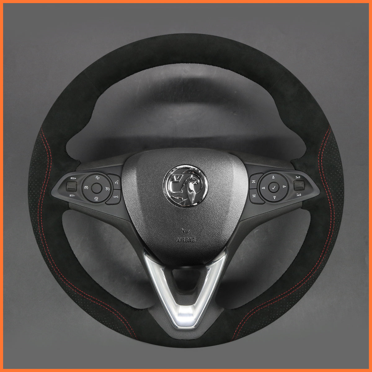 MEWANT Steering Wheel Cover for Opel Astra (K) / Corsa (E) / Crossland X/Grandland X/Insignia (CT) B/Karl/Zafira (C) Hand Sewing Steering Wheel Cover