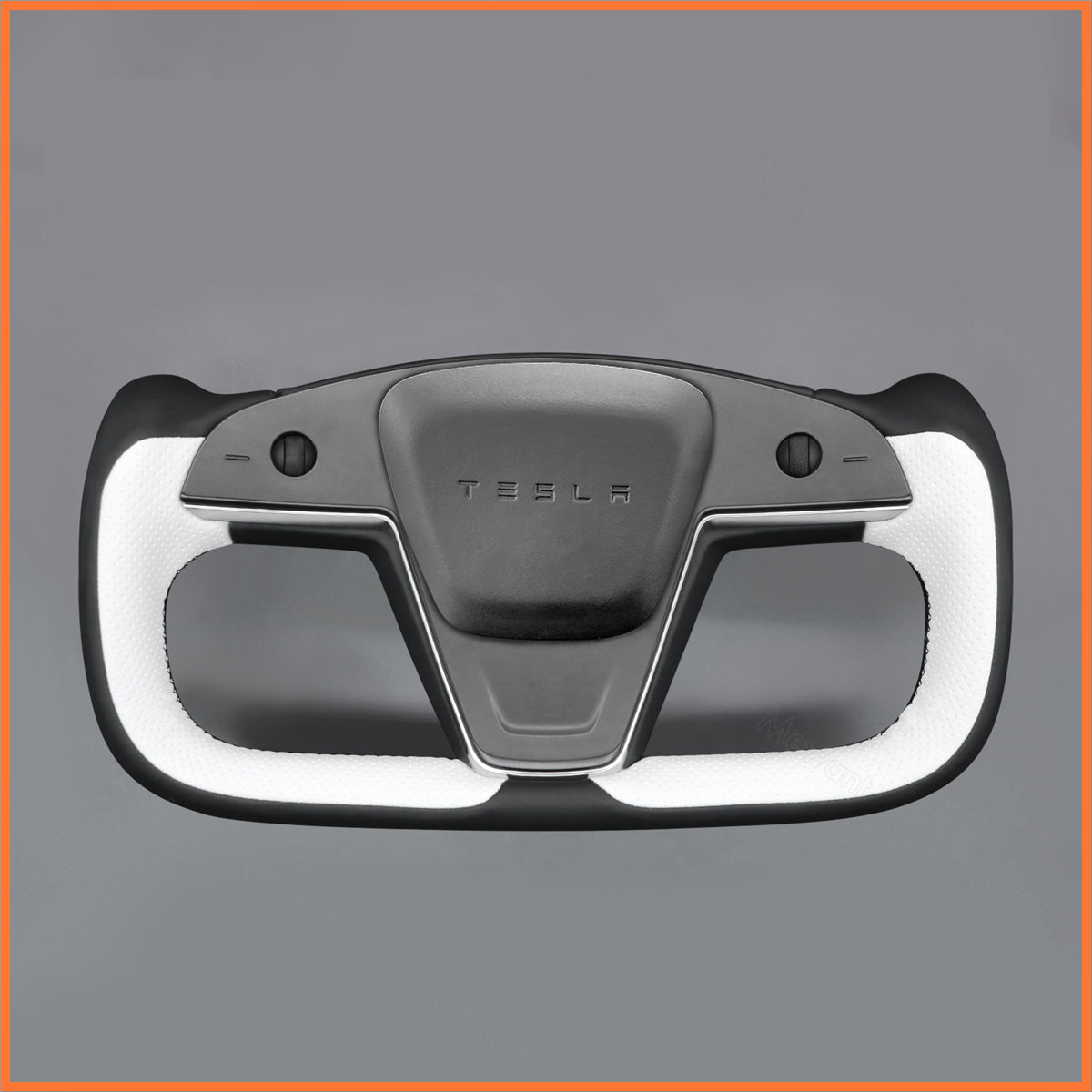Tesla Model S oder Model X Yoke mit individuell vernaehtem Lenkradbezug