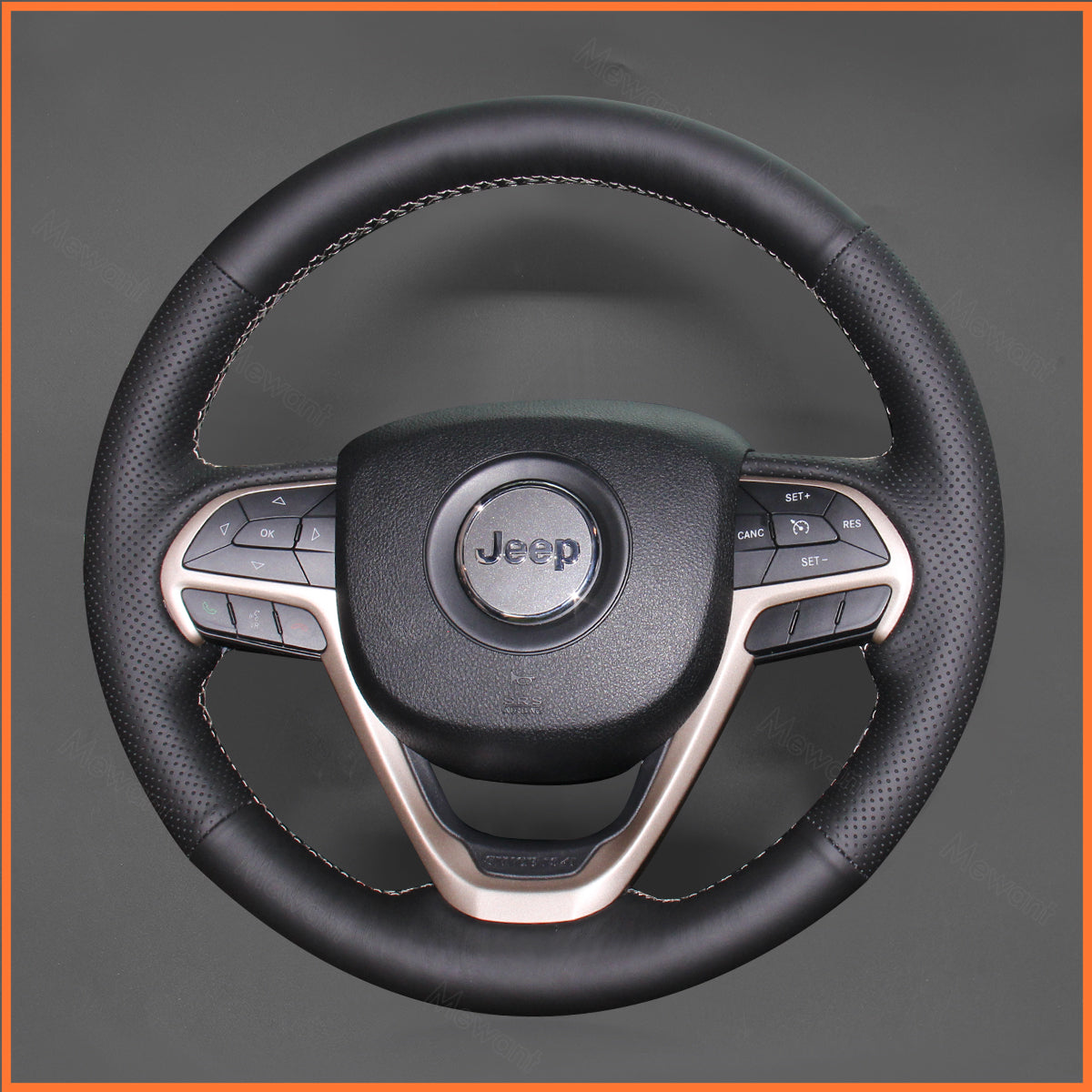 MEWANT steering wheel cover for Jeep Cherokee V(KL) 2014-2020 / Grand Cherokee IV(WK2) 2013-2021