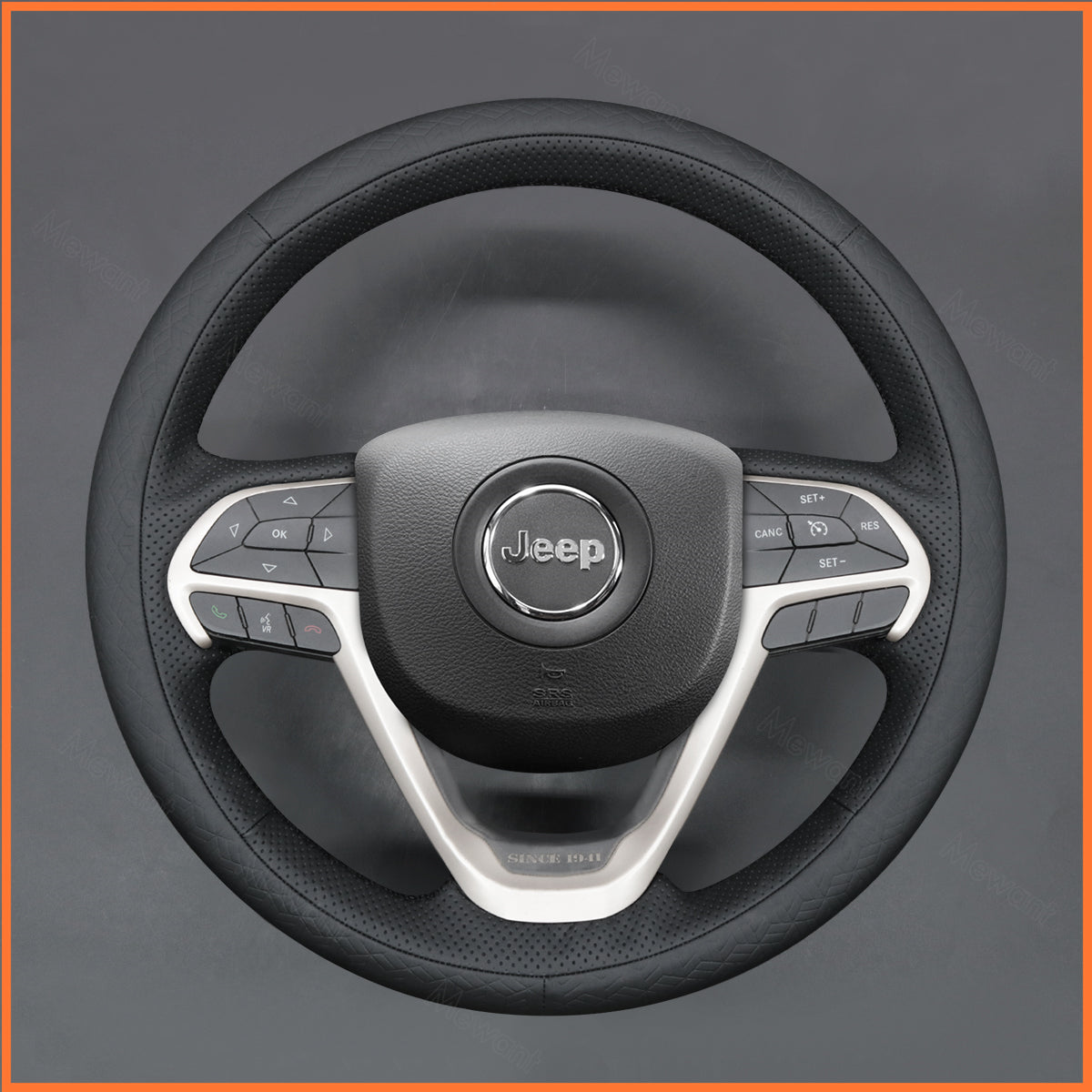 MEWANT steering wheel cover for Jeep Cherokee V(KL) 2014-2020 / Grand Cherokee IV(WK2) 2013-2021
