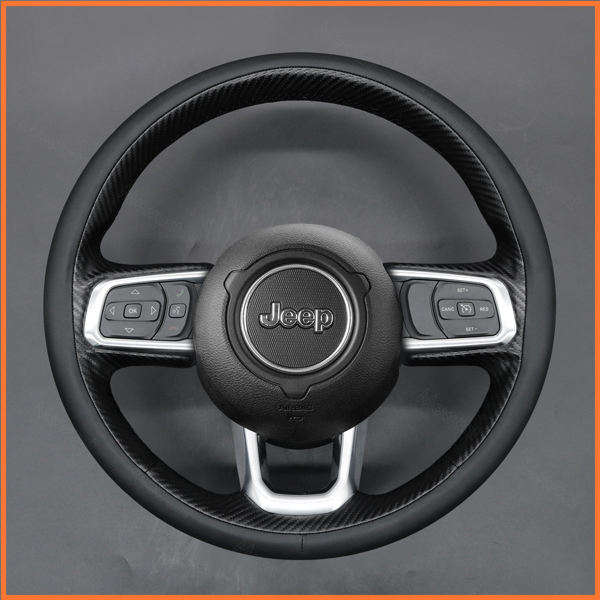 MEWANT Steering Wheel Cover for Jeep Wrangler (JL) 2018-2023 / Gladiator (JT) 2020-2023