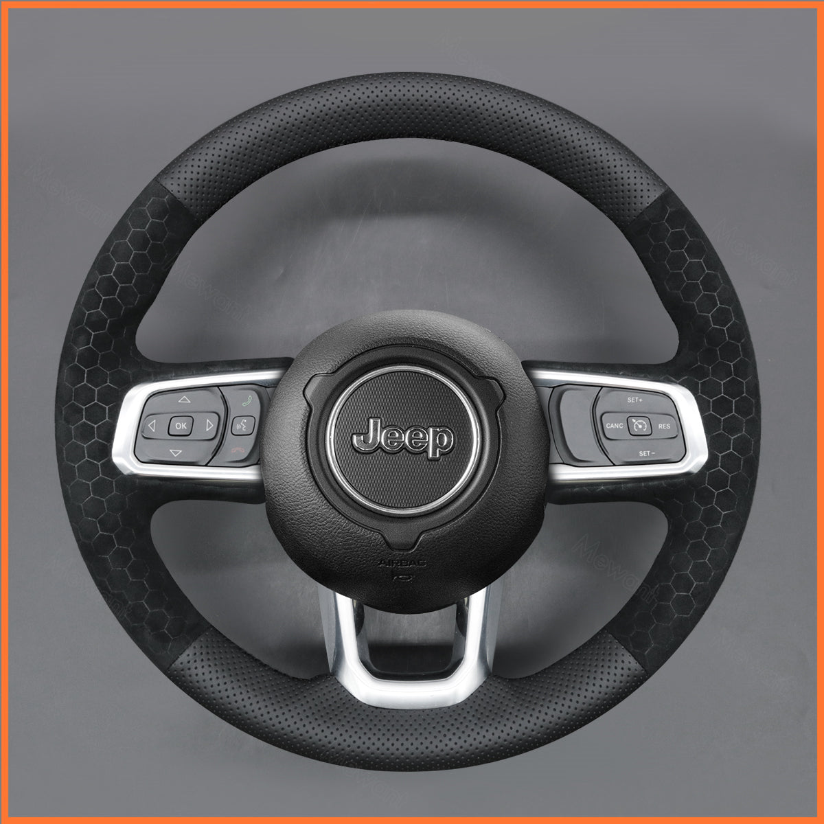 MEWANT Steering Wheel Cover for Jeep Wrangler (JL) 2018-2023 / Gladiator (JT) 2020-2023