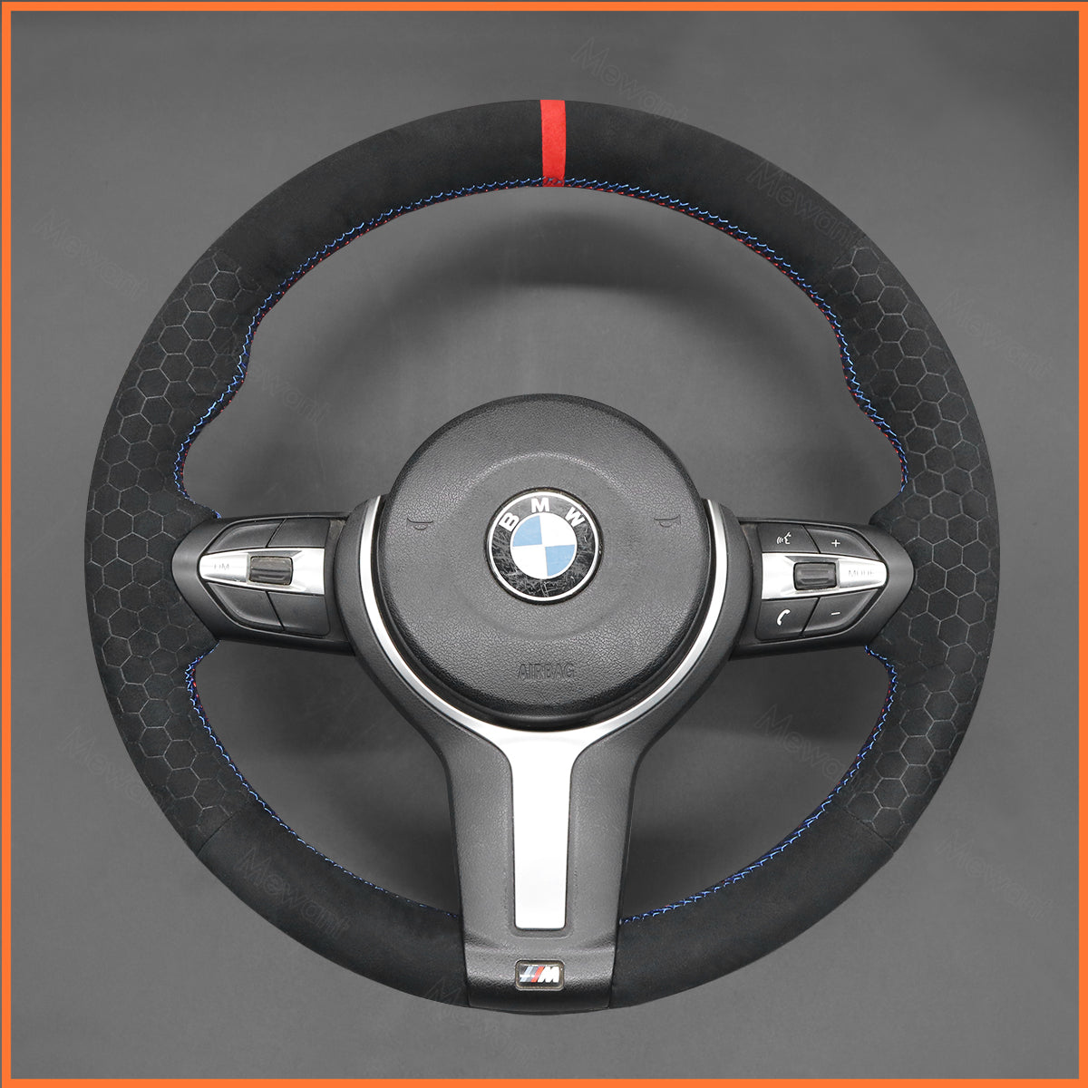 MEWANT Steering Wheel Cover for BMW (M Sport) 1 Series F20 F21 2 Series F45 3 Series F30 4 Series F32 5 Series F10 6 Series F12