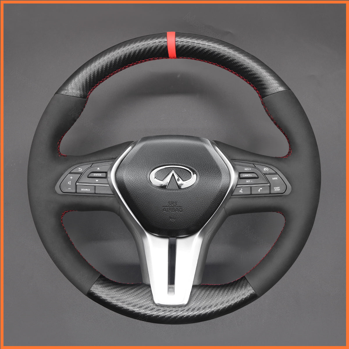 MEWANT Steering Wheel Cover for Infiniti Q50 2018 / Q60 2016-2019 / QX50 2018-2019