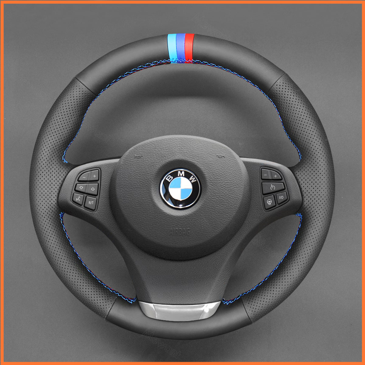 Mewant steering wheel cover for BMW X3 E83 2007-2010 X5 E53 2000-2006