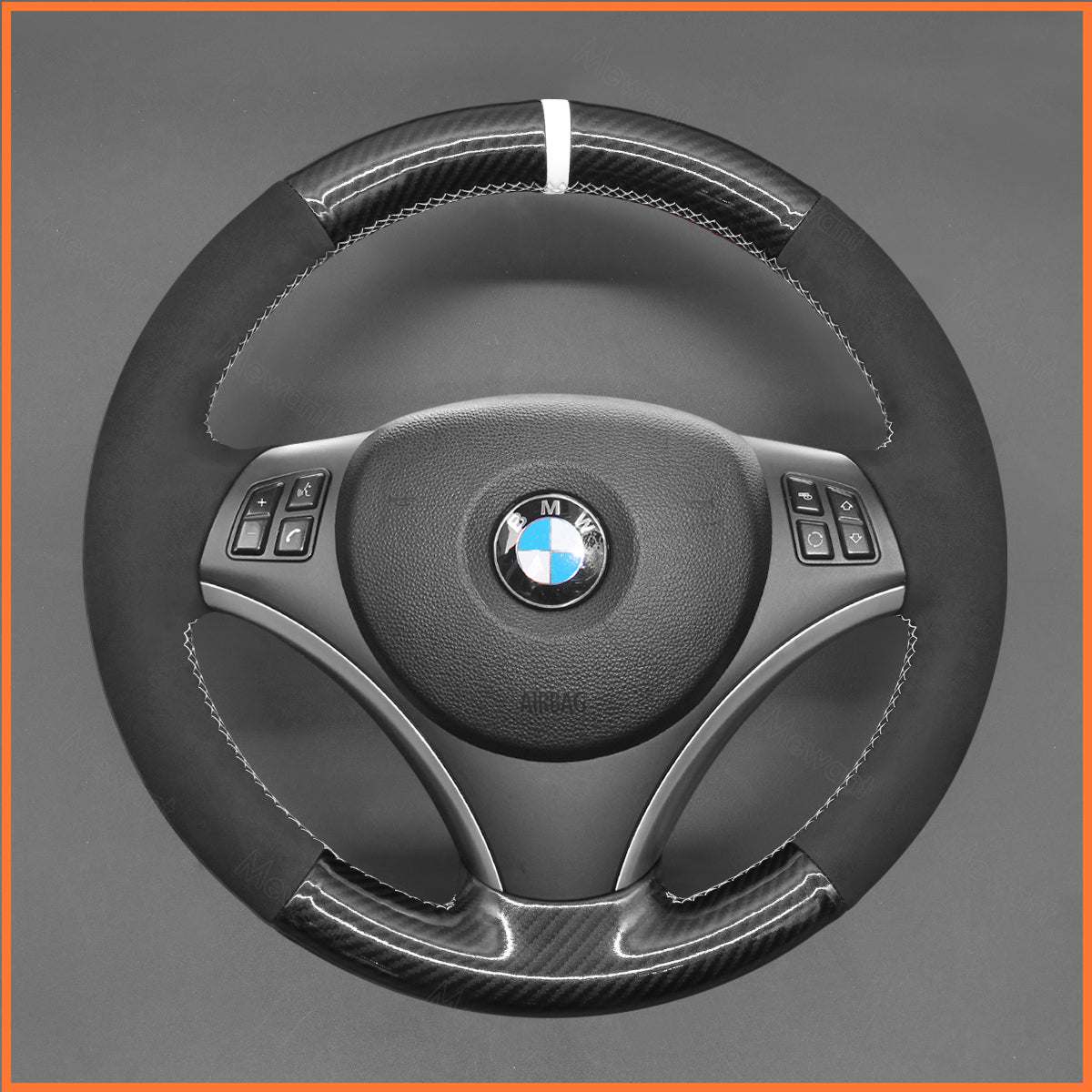 MEWANT steering wheel cover for BMW E87 E81 E82 E88 E90 E92 E93 E84