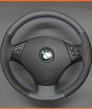 MEWANT steering wheel cover for BMW 5 Series E60 (Sedan) 2003-2009 / 5 Series E61 (Touring) 2004-2009