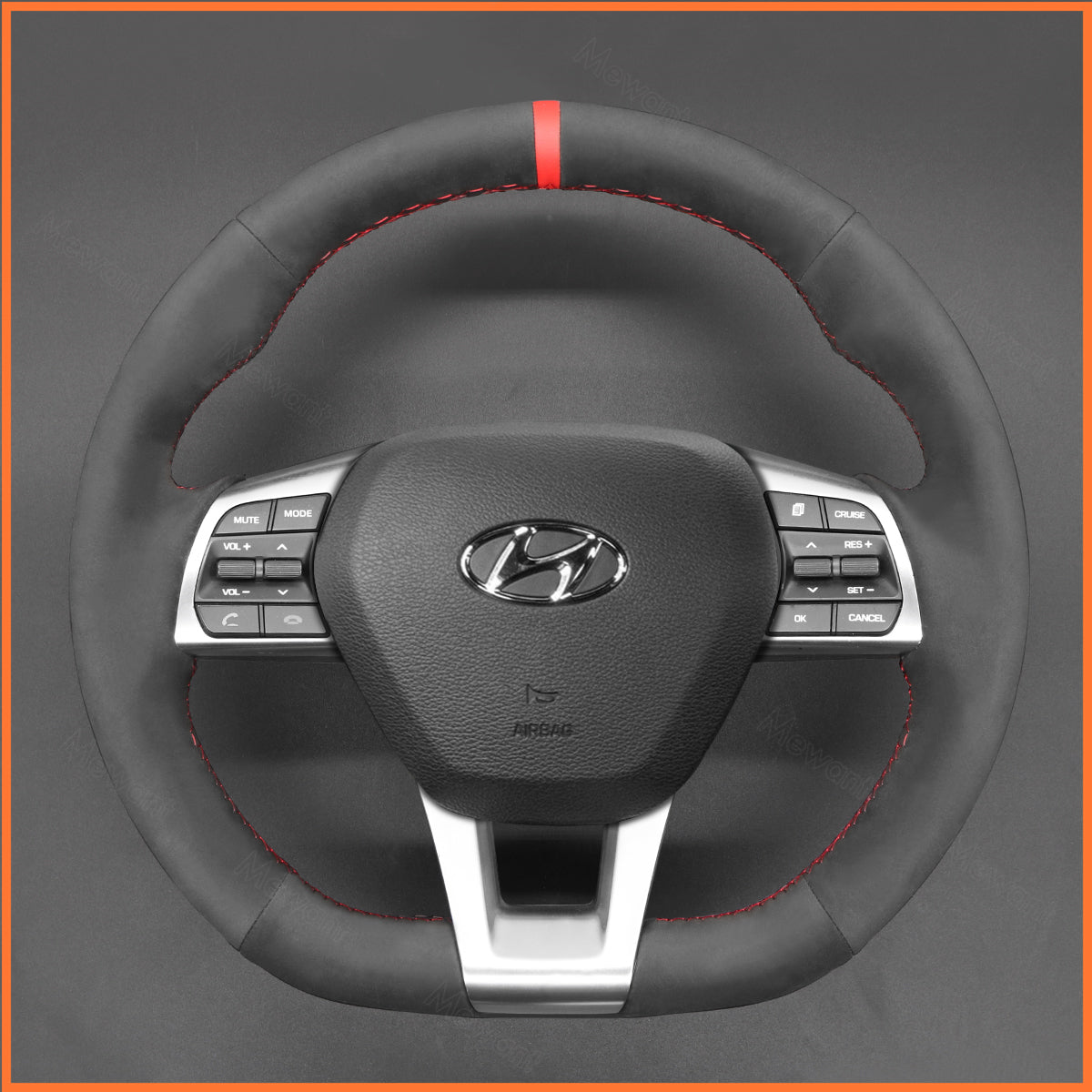 MEWANT Steering Wheel Cover for Hyundai Sonata (3-Spoke D Shape) 2015-2019