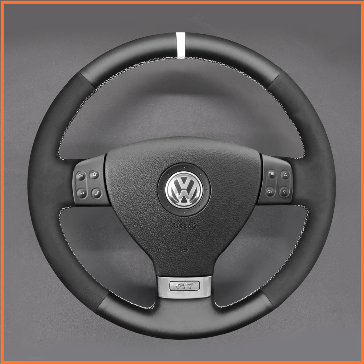 MEWANT steering wheel cover for VW Golf 5 (V) Golf Plus Polo Jetta Passat Tiguan Touran Caddy EOS