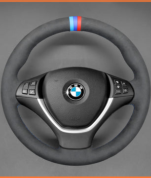 MEWANT steering wheel cover for BMW X5 E70 2006-2013 / X6 E71 2008-2014 / X6 E72 (ActiveHybrid X6) 2009-2010