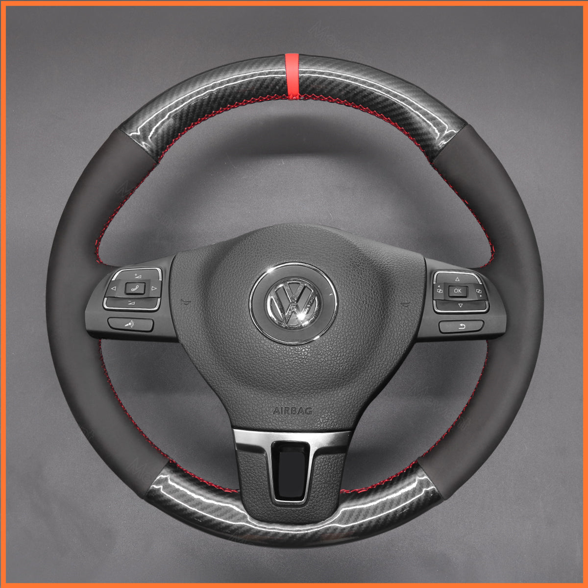 MEWANT steering wheel cover for VW Golf 5 Polo Jetta Passat Tiguan Touran Caddy EOS