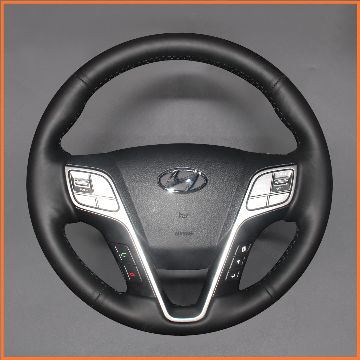 MEWANT Steering Wheel Cover for Hyundai Santa Fe 2012-2018 / Grand Santa Fe 2013-2018 / H350 2015-2019