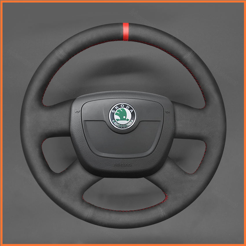MEWANT steering wheel cover for Skoda Octavia 2009-2013 / Skoda Citigo 2011-2012 / Skoda Roomster / Skoda Fabia / Superb 2008-2013