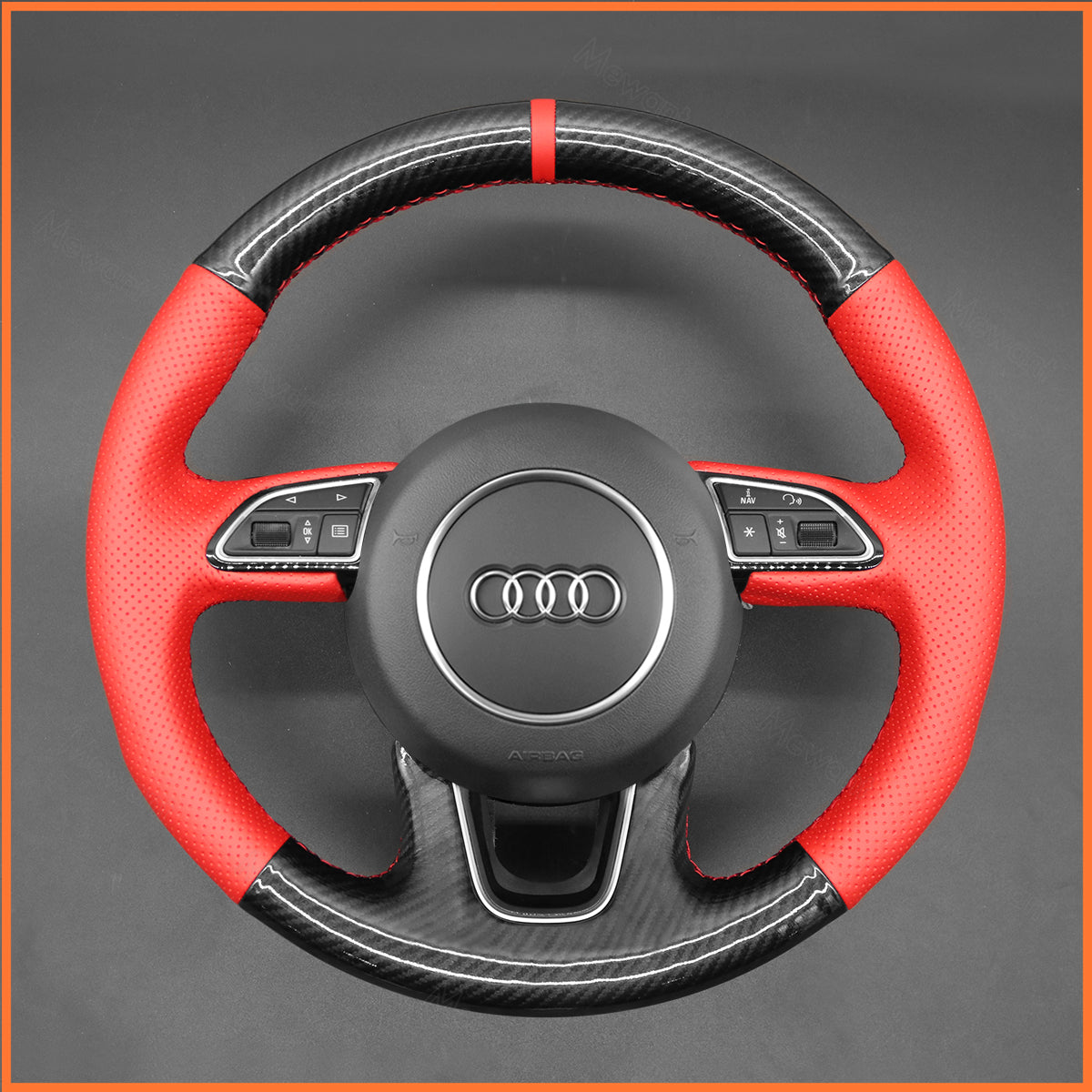MEWANT steering wheel cover for Audi Q3 2015-2018 / Q5 2013-2017 / Q7 2012-2015