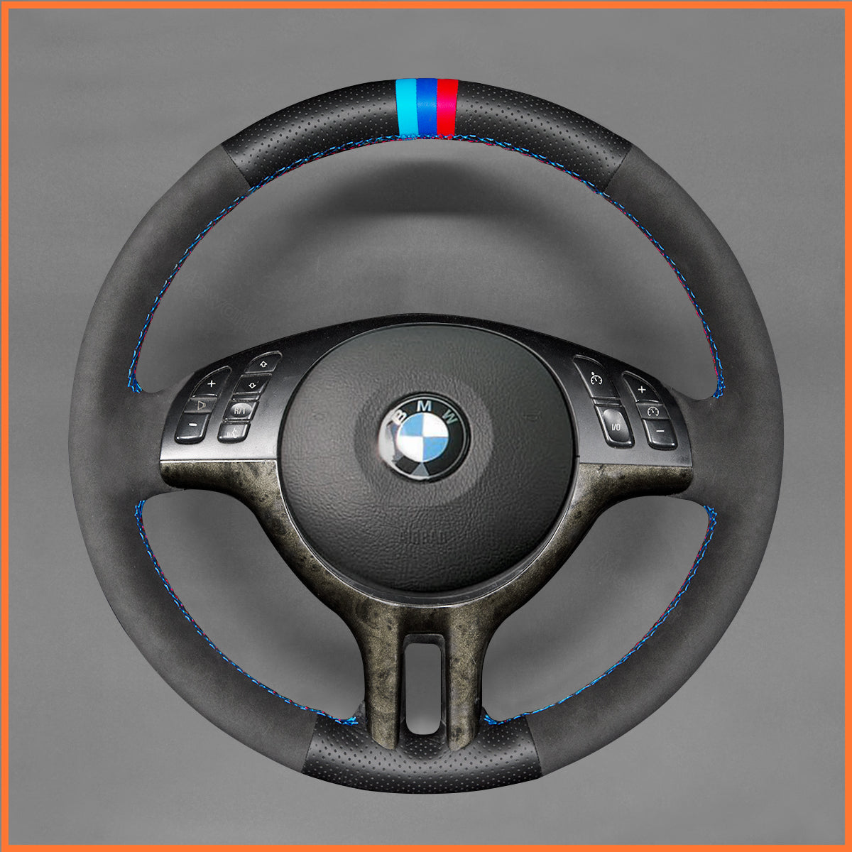 MEWANT Steering Wheel Cover for BMW 3 Series E46 / 3 Series E46 5 Series E39 / X5 E53 1999-2003
