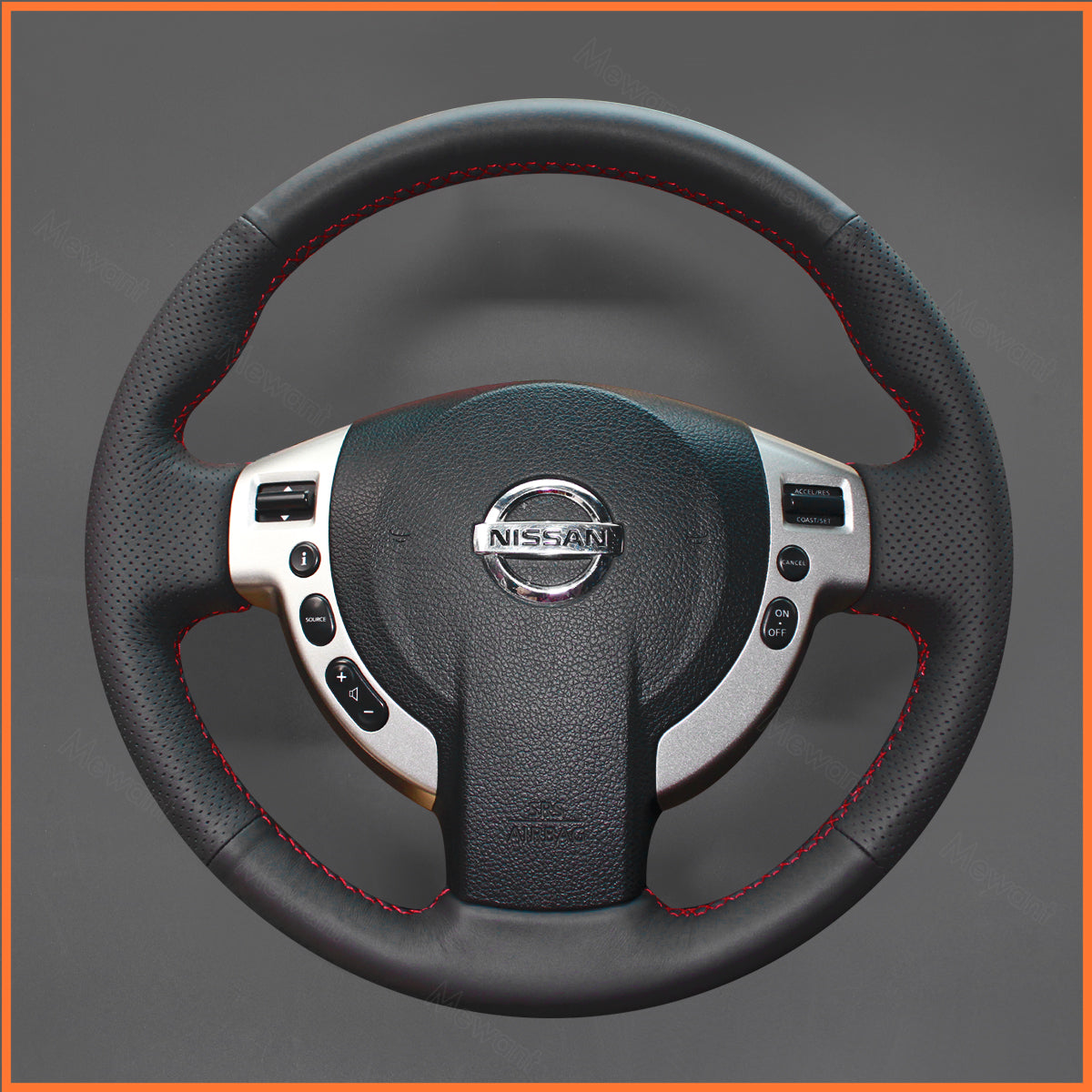 MEWANT steering wheel cover for Nissan Qashqai 2007-2013 / Qashqai+2 2008-2014 /