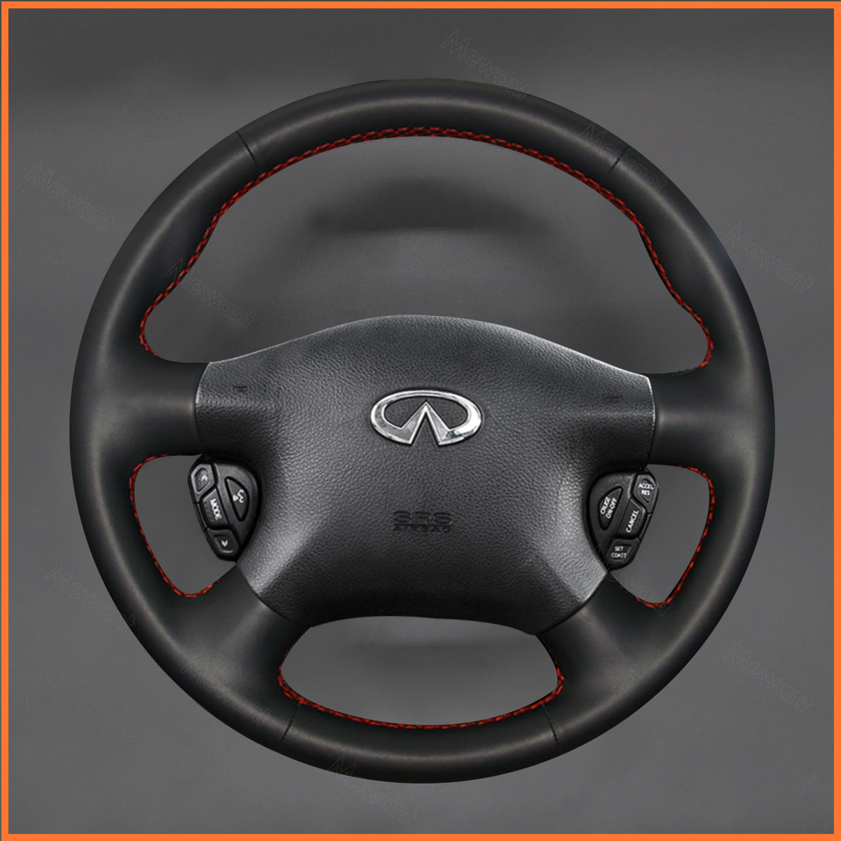MEWANT Steering Wheel Cover for Nissan Almera (N16) / X-Trail (T30) / Primera (P12) / Terrano / Serena / Sunny 2002-2005 / AD 2003-2008 / Avenir 2003-2005