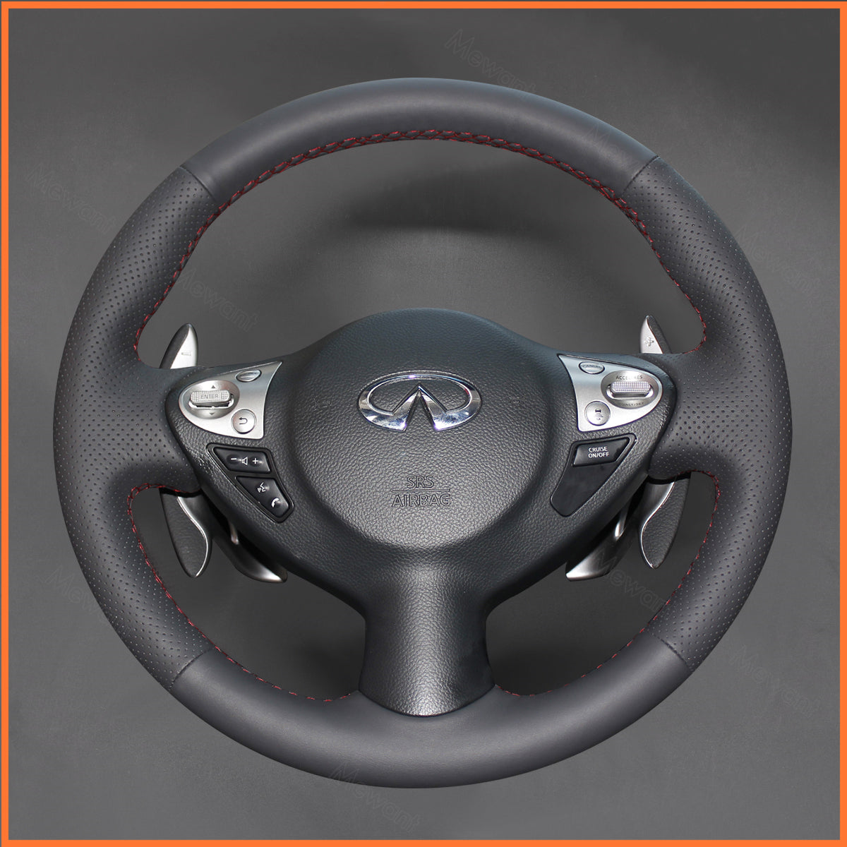 MEWANT Steering Wheel Cover for Infiniti FX FX30d FX35 FX37 FX50 2009-2015 / QX70 2013-2018 / Nissan Juke F15 2010-2019