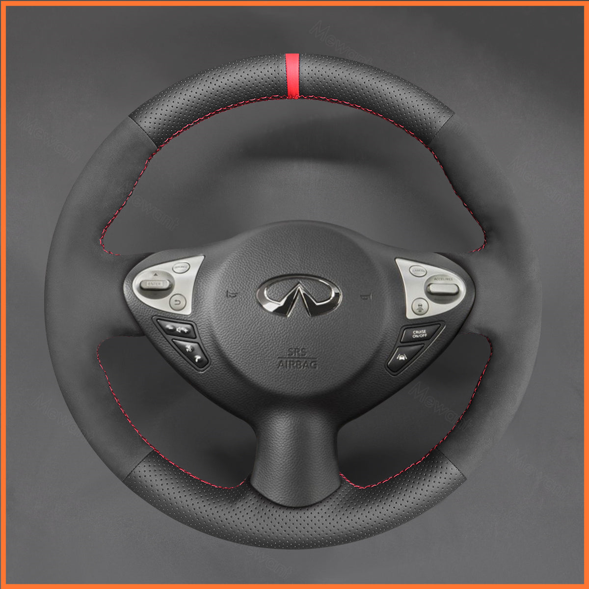 MEWANT Steering Wheel Cover for Infiniti FX FX30d FX35 FX37 FX50 2009-2015 / QX70 2013-2018 / Nissan Juke F15 2010-2019